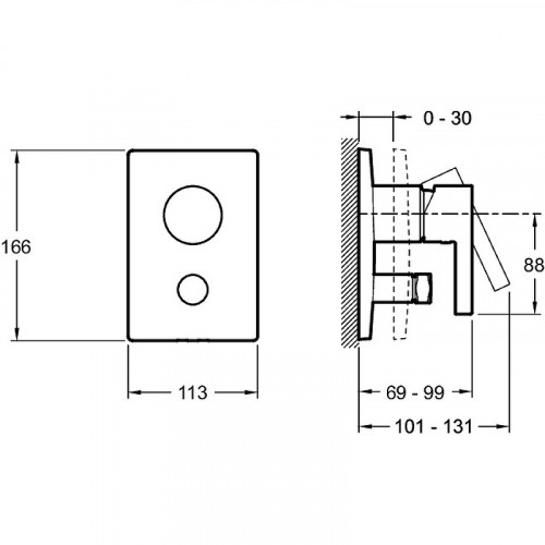 Смеситель для душа Jacob Delafon Stillness E98723-CP Хром латунь встраиваемый