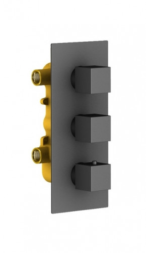 Душевая система Timo Tetra-Thermo SX-0179/03SM с термостатом Черный латунь встраиваемый