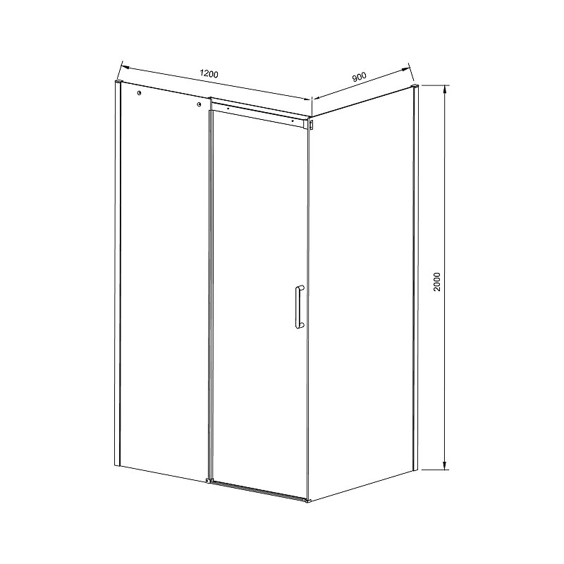 Душевой уголок Vincea Dice 120x90 VSR-4D9012CLB профиль Черный стекло прозрачное