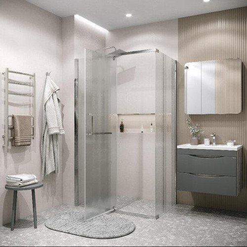 Душевой уголок Grossman Pragma 100x100 L 120.K33.03.1010.10.02 профиль Хром стекло шиншилла