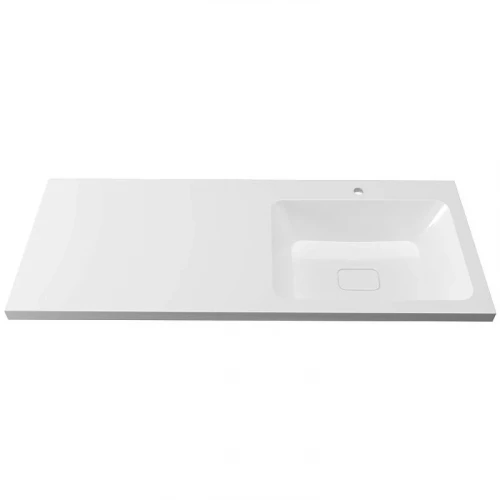 Раковина Grossman Madera Камилла 120 R 1101017 с местом под стиральную машину Белая искусственный камень (литьевой мрамор) с местом под стиральную машину, подвесная, полувстраиваемая