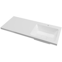 Раковина Grossman Madera Камилла 120 R 1101017 с местом под стиральную машину Белая искусственный камень (литьевой мрамор) с местом под стиральную машину, подвесная, полувстраиваемая