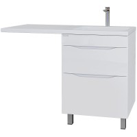 Раковина Grossman Madera Камилла 120 R 1101017 с местом под стиральную машину Белая искусственный камень (литьевой мрамор) с местом под стиральную машину, подвесная, полувстраиваемая
