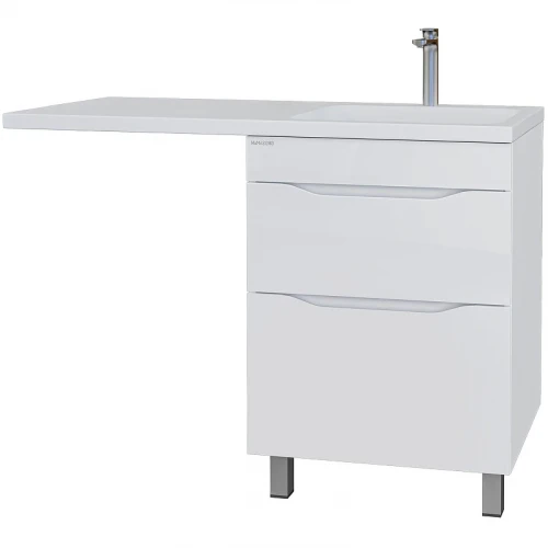Раковина Grossman Madera Камилла 120 R 1101017 с местом под стиральную машину Белая искусственный камень (литьевой мрамор) с местом под стиральную машину, подвесная, полувстраиваемая