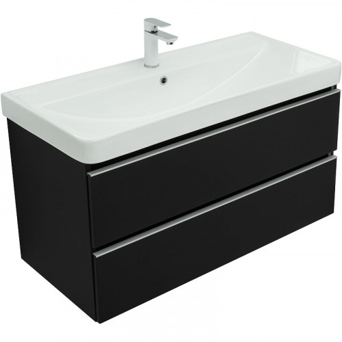 Тумба под раковину Aquanet Вега 100 329593 подвесная Черная МДФ / ЛДСП