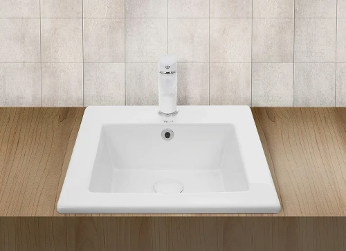 Раковина WeltWasser Deilbach 6037 42 10000004607 Белый глянец фаянс полувстраиваемая