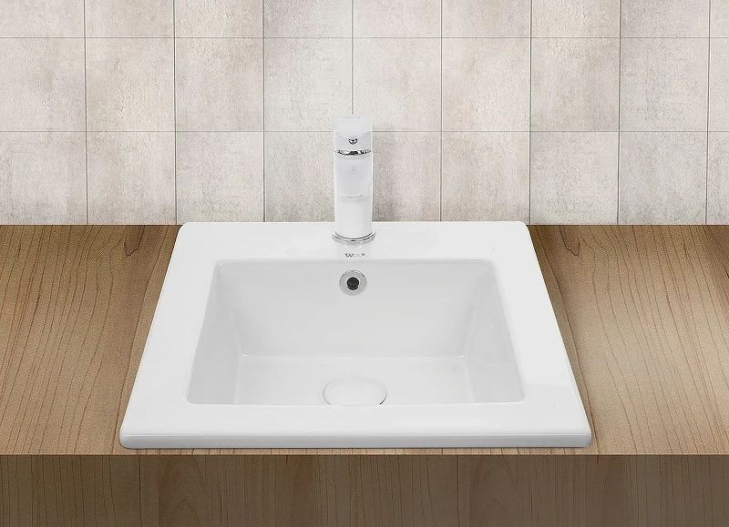 Раковина WeltWasser Deilbach 6037 42 10000004607 Белый глянец фаянс полувстраиваемая