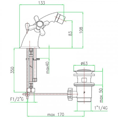 Смеситель для биде Webert Armony AM710102015 Хром