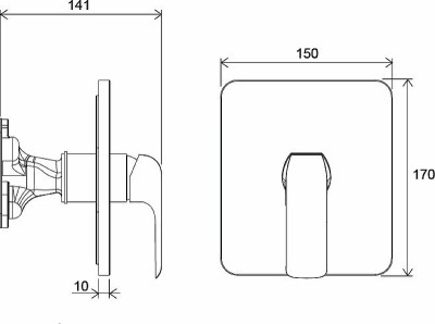 Смеситель для душа Ravak Flat FL 066.00 X070124 Хром латунь встраиваемый
