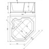 Акриловая ванна Aquatek Лира 148x148 LIR150-0000032 без гидромассажа с фронтальной панелью с каркасом (вклеенный) со слив-переливом
