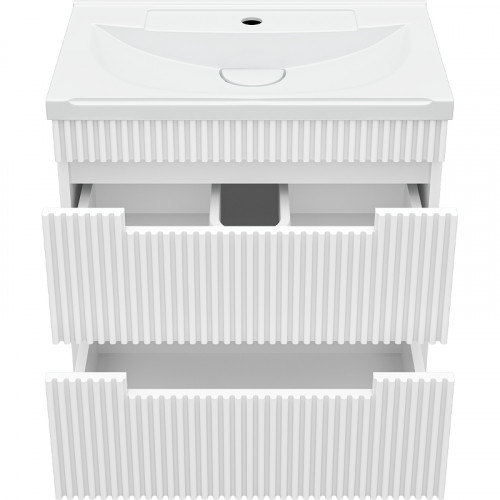 Тумба с раковиной Brevita Ariana 60 УТ000014131 подвесная Белая глянцевая МДФ / ЛДСП