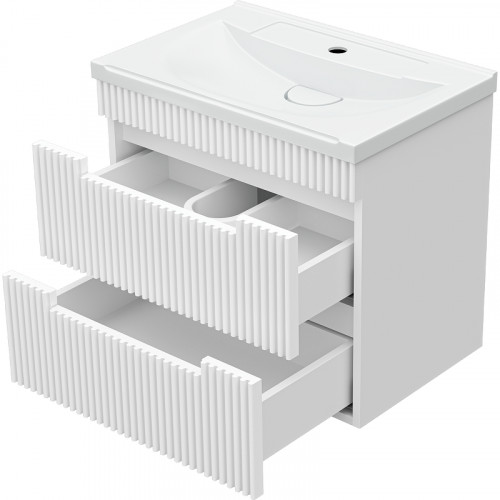 Тумба с раковиной Brevita Ariana 60 УТ000014131 подвесная Белая глянцевая МДФ / ЛДСП