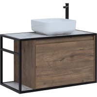 Тумба под раковину Aquanet Nova Lite Loft 90R 261659 подвесная Дуб рустикальный МДФ / ЛДСП