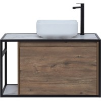 Тумба под раковину Aquanet Nova Lite Loft 90R 261659 подвесная Дуб рустикальный МДФ / ЛДСП