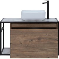 Тумба под раковину Aquanet Nova Lite Loft 90R 261659 подвесная Дуб рустикальный МДФ / ЛДСП