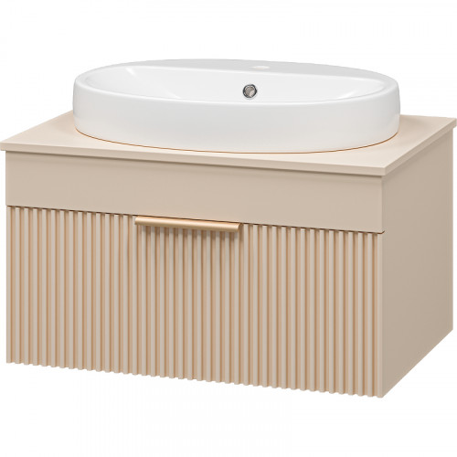 Тумба с раковиной Brevita Enfida 70 УТ000014443 подвесная Бежевая матовая МДФ / ЛДСП