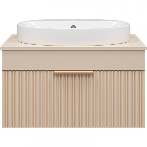 Тумба с раковиной Brevita Enfida 70 УТ000014443 подвесная Бежевая матовая МДФ / ЛДСП