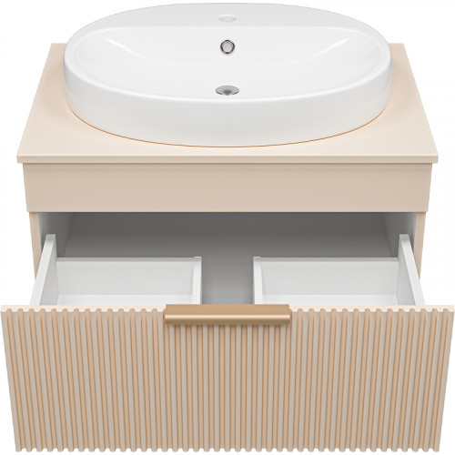Тумба с раковиной Brevita Enfida 70 УТ000014443 подвесная Бежевая матовая МДФ / ЛДСП