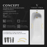 Чугунная ванна Vinsent Veron Concept 165x70 VCO1657042H/VH0015MGD-AS цвет Белый с дугообразными ручками матовое золото и антискользящим покрытием