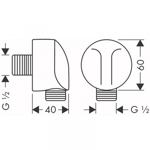 Шланговое подключение Hansgrohe Fixfit 27454140 Шлифованная бронза латунь на стену