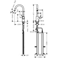 Смеситель для кухни Hansgrohe Talis M5214-H260 73864000 Хром латунь