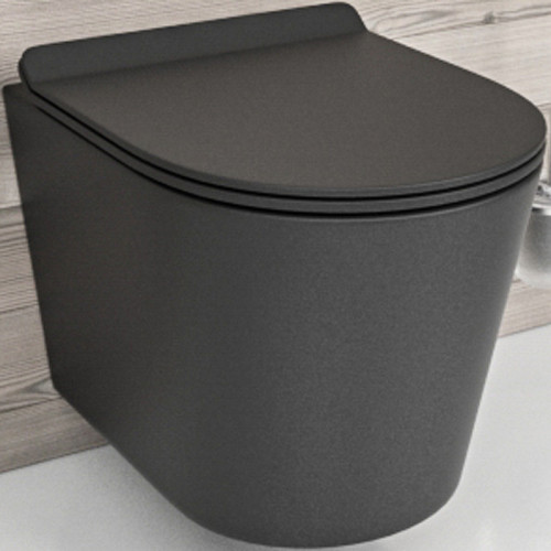 Унитаз beWash Aldo BKWHR101480 подвесной Черный матовый с сиденьем Микролифт фарфор подвесной