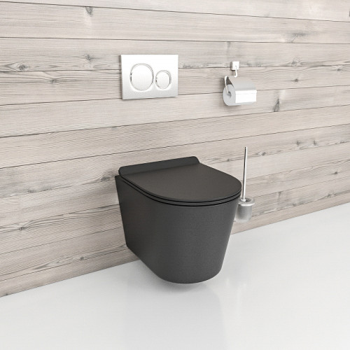 Унитаз beWash Aldo BKWHR101480 подвесной Черный матовый с сиденьем Микролифт фарфор подвесной