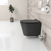 Унитаз beWash Aldo BKWHR101480 подвесной Черный матовый с сиденьем Микролифт фарфор подвесной