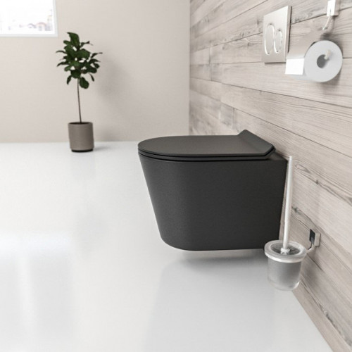 Унитаз beWash Aldo BKWHR101480 подвесной Черный матовый с сиденьем Микролифт фарфор подвесной