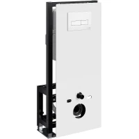 Инсталляция WasserKRAFT Glan 66TLT.010.ME.WH.WM03 для унитаза Белое стекло с Белой матовой клавишей смыва