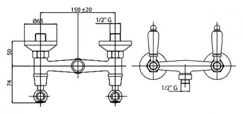 Смеситель для душа Cezares Diamond DIAMOND-D-02-Sw Бронза латунь на стену