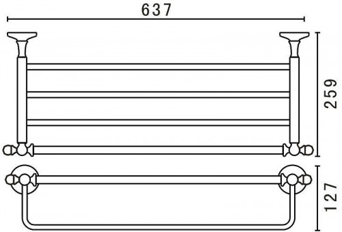 Полка для полотенец Art&amp;Max Antic Crystal AM-E-2622SJ-Do Золото