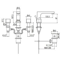 Смеситель для раковины Gattoni Kubik 2510025C0 Хром