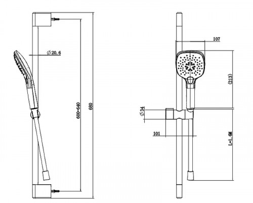 Душевой гарнитур Splendy Sense S SS20958S1103CR цвет Хром