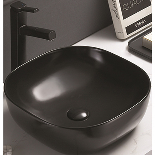 Раковина-чаша CeramaLux 41 78107МВ Черная матовая фаянс накладная