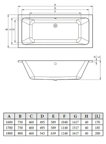 Акриловая ванна C-Bath Fortuna 180x80 CBQ017002 цвет Белый
