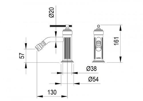Смеситель для биде Boheme Eterna 176-NB цвет Брашированный никель