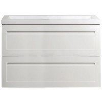 Тумба под раковину Art&Max AM-Platino-900-2C-SO-BL подвесная Белый глянец МДФ / ЛДСП