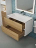 Тумба под раковину Uperwood Barsa 80 293020532 подвесная цвет Белый матовый Дуб сонома