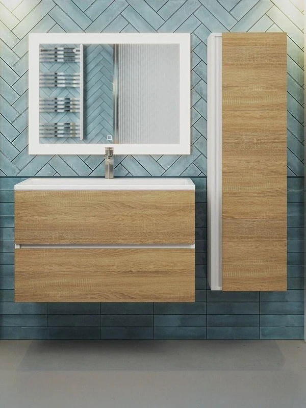 Тумба под раковину Uperwood Barsa 80 293020532 подвесная цвет Белый матовый Дуб сонома