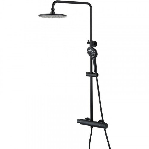 Душевая система Lemark Bronx LM3770BL с термостатом Черная латунь на стену