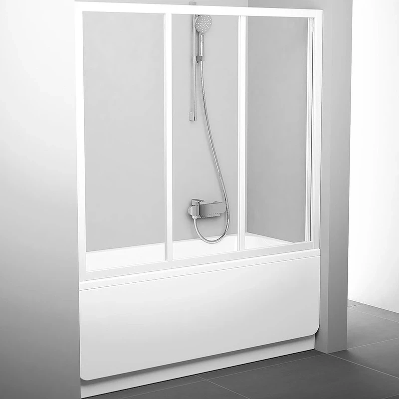 Шторка на ванну Ravak Supernova AVDP3-170 40VV0102Z1 профиль Белый стекло Transparent