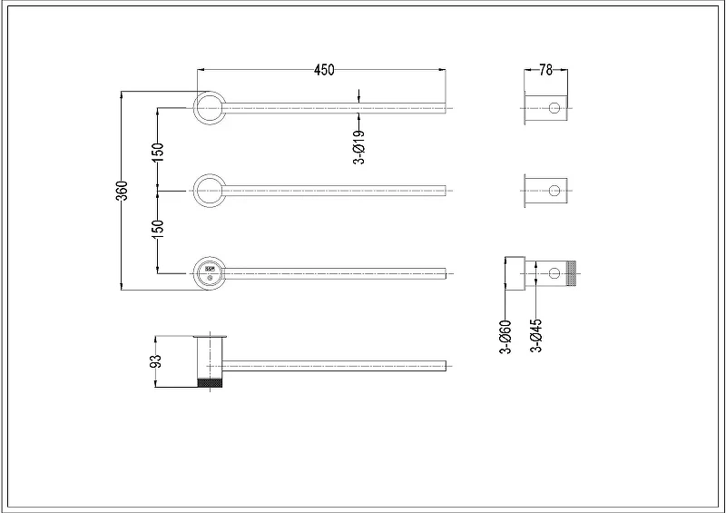 Электрический полотенцесушитель Boheme Stick 727-extra-GM дополнительный элемент цвет Оружейная сталь