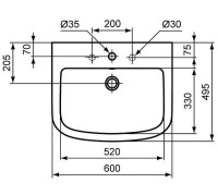 Раковина Ideal Standard Tempo 60 T056401 Euro White фарфор подвесная