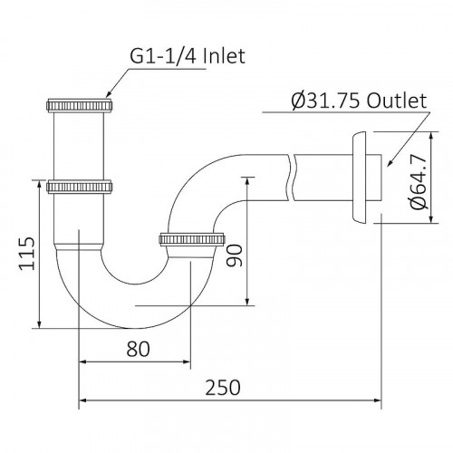 Сифон для раковины Timo 961/18L Черное золото