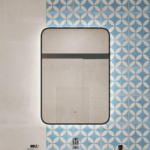 Зеркало DIWO Кострома 50 ЗЛП1750 с подсветкой цвет Черный с бесконтактным выключателем