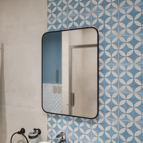 Зеркало DIWO Кострома 50 ЗЛП1750 с подсветкой цвет Черный с бесконтактным выключателем