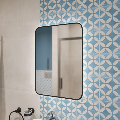 Зеркало DIWO Кострома 50 ЗЛП1750 с подсветкой цвет Черный с бесконтактным выключателем