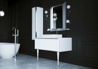 Шкаф пенал Boheme Armadi Art Vallessi Avantgarde Canale 35 846-WCR подвесной Белый Хром МДФ / ЛДСП