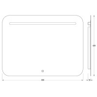 Зеркало Evoform Ledline 60x80 BY 2445 с подсветкой 6.5 W - сенсорный выключатель стекло